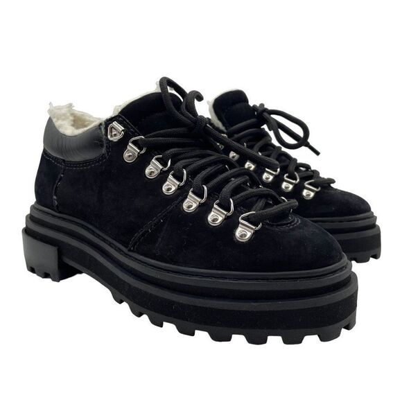 Schutz Lucille Sz 5 Black Suede Chunky Platform Shoe Gorpcore Grunge Hiking - Picture 1 of 15